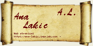 Ana Lakić vizit kartica